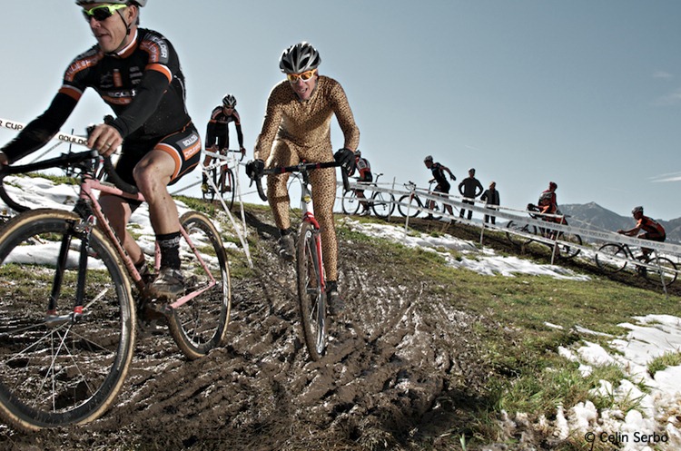 Competitors in the 2011 Boulder Cup Cyclocross race against the clock at the Valmont Bike Park in Boulder, CO.
